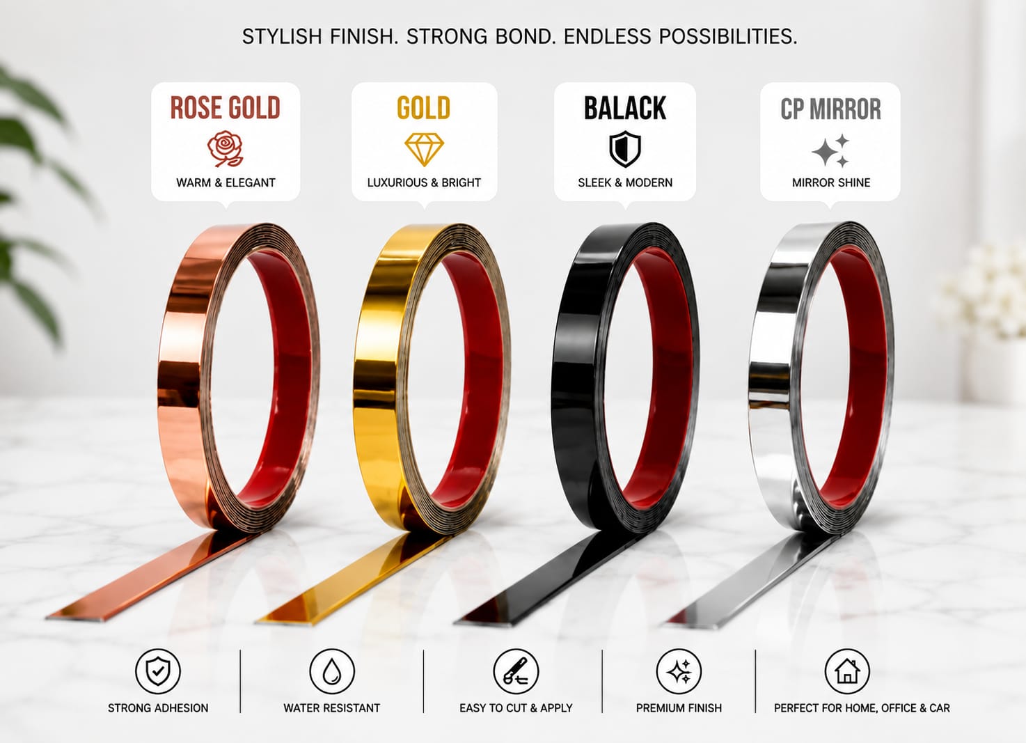 Self adhesive rolls